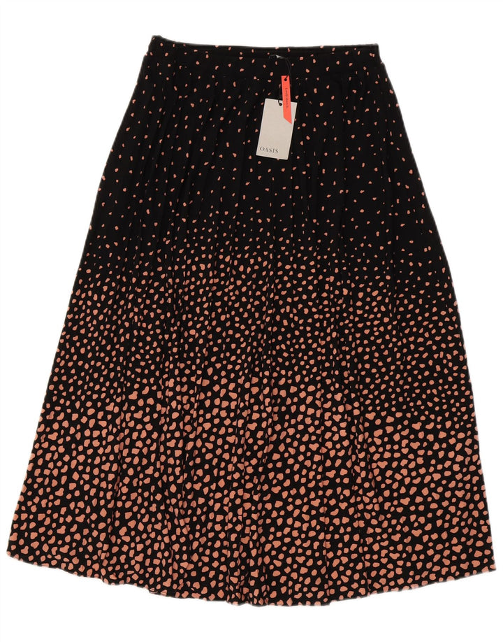 Oasis Damen ausgestellter Rock, mittelgroß, W28, schwarz gepunktetes Polyester