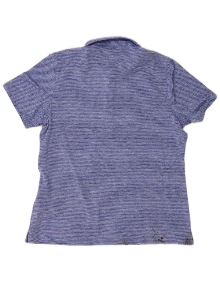 Vineyard Vines Womens Polo Shirt UK 14 Medium Blue Striped Polyester