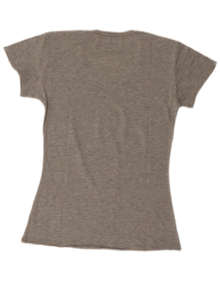 Diesel Womens Graphic T-Shirt Top UK 8 Small Grey