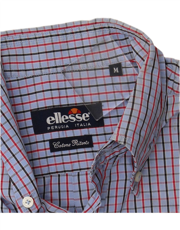 ELLESSE Herreskjorte Medium Blue Ternet Bomuld