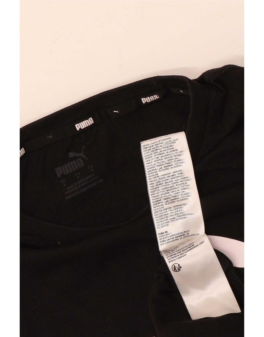 Puma Mens Graphic T-Shirt Top Small Black Cotton