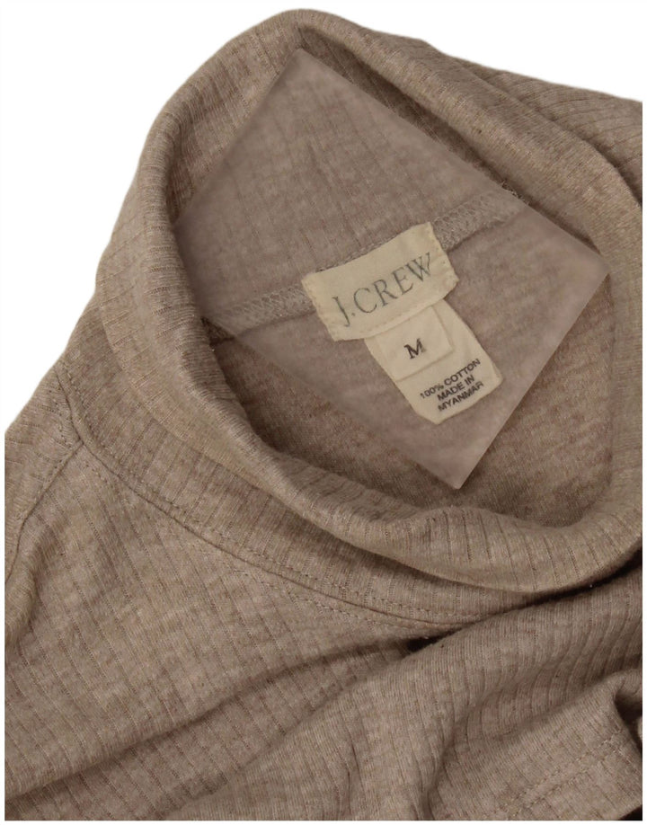 J. CREW Dame Rullehalstrøje UK 14 Medium Beige Bomuld