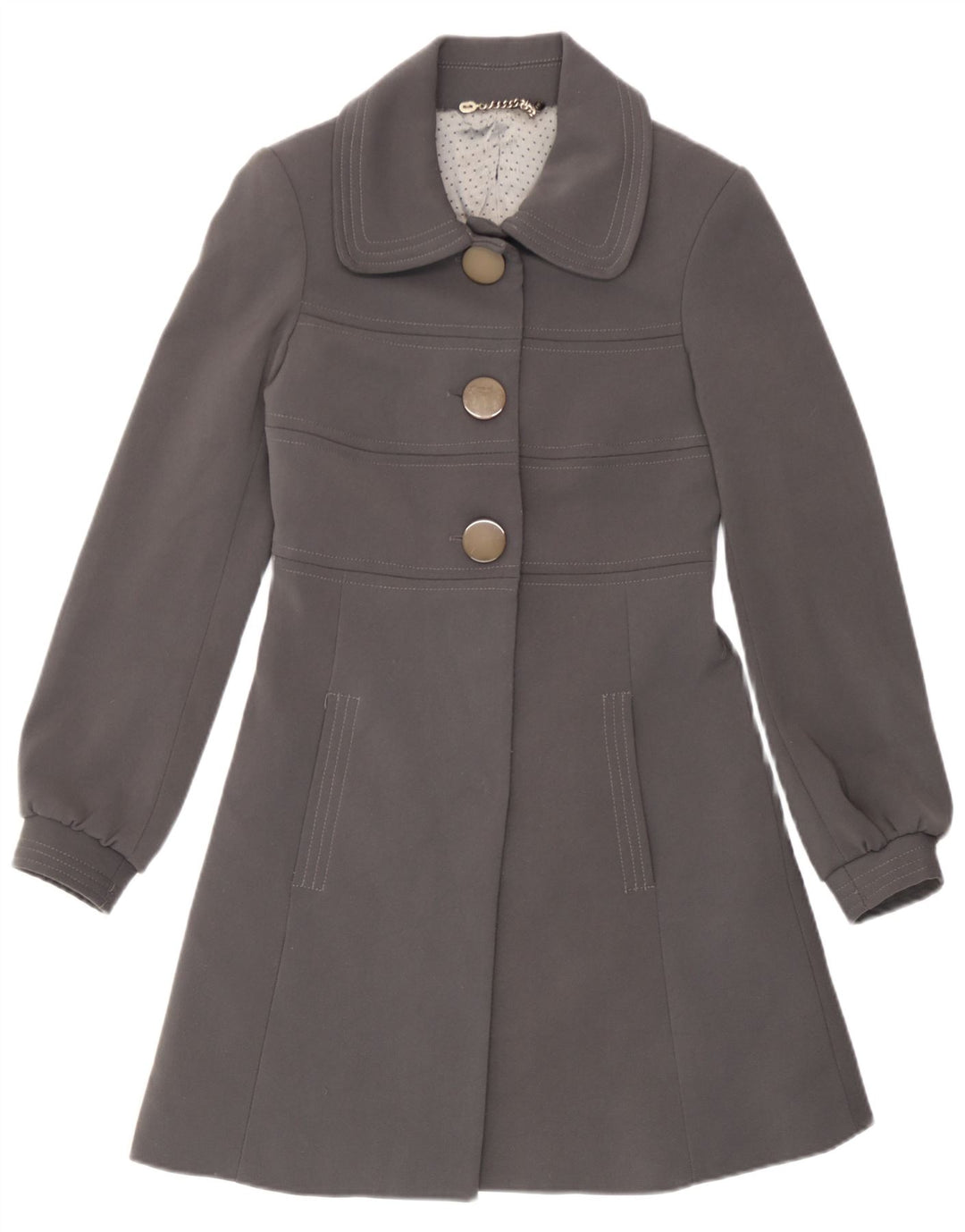 Tenax Womens Overcoat IT 40 Small Grey Polyester