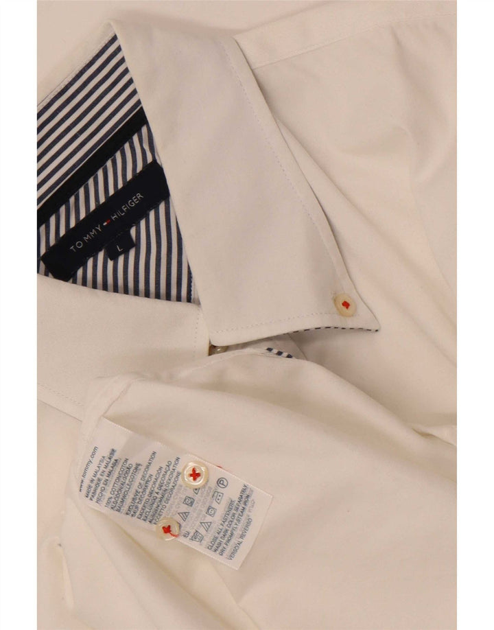 Camisa Tommy Hilfiger Hombre Grande Algodón Blanco