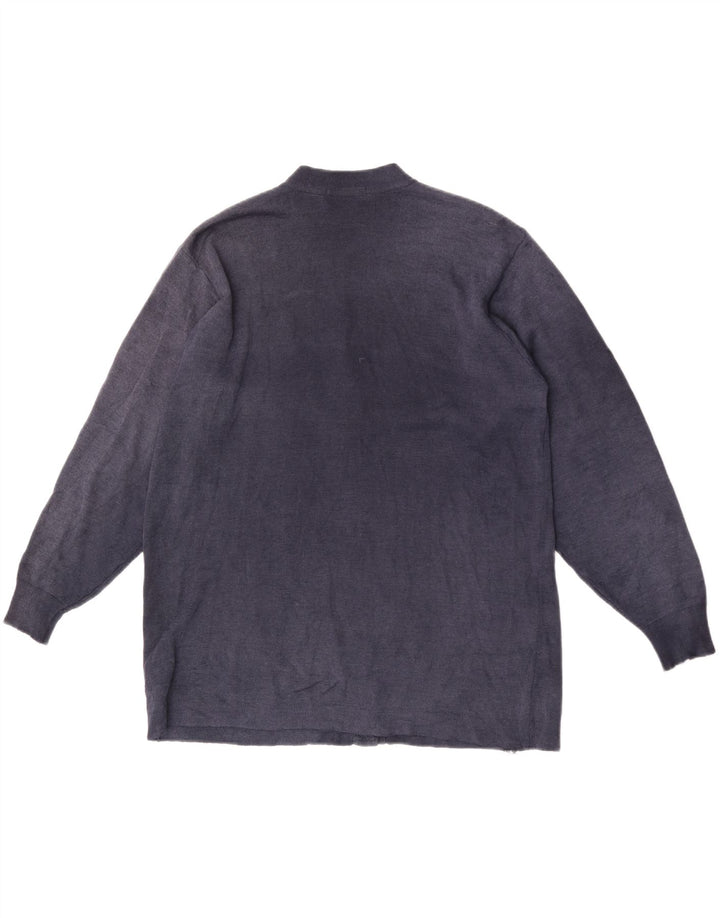 Suéter cardigã feminino Marks & Spencer EU 38/40 médio lã azul marinho