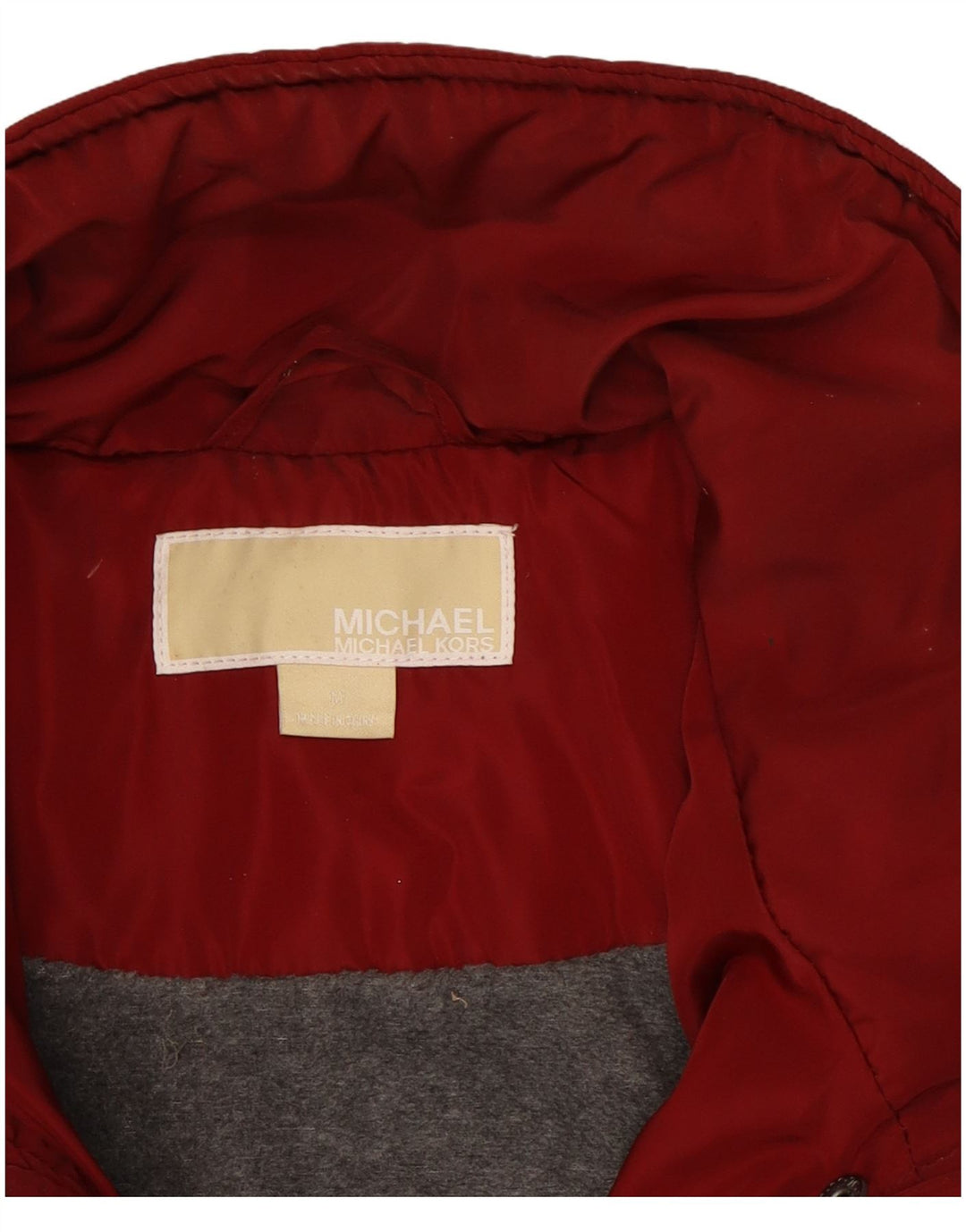 MICHAEL KORS Militær quiltet jakke til kvinder UK 14 Medium Rød