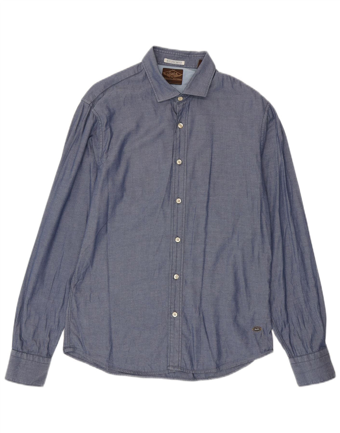 Scotch & Soda Mens Shirt Medium Blue Cotton