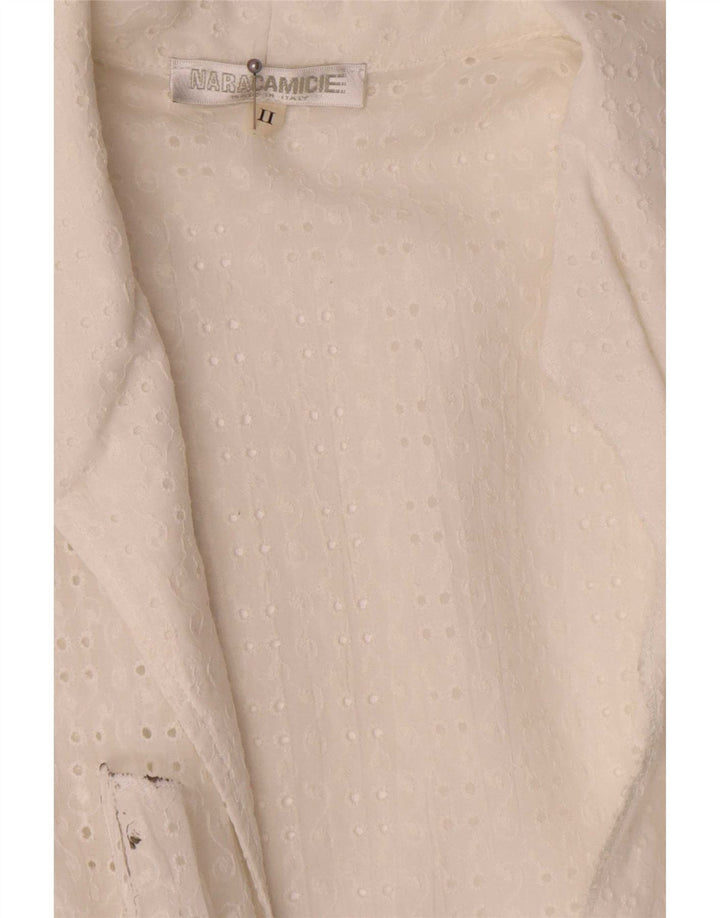 Naracamicie Dame Wrap Shirt Bluse US 2 XS Hvid Bomuld