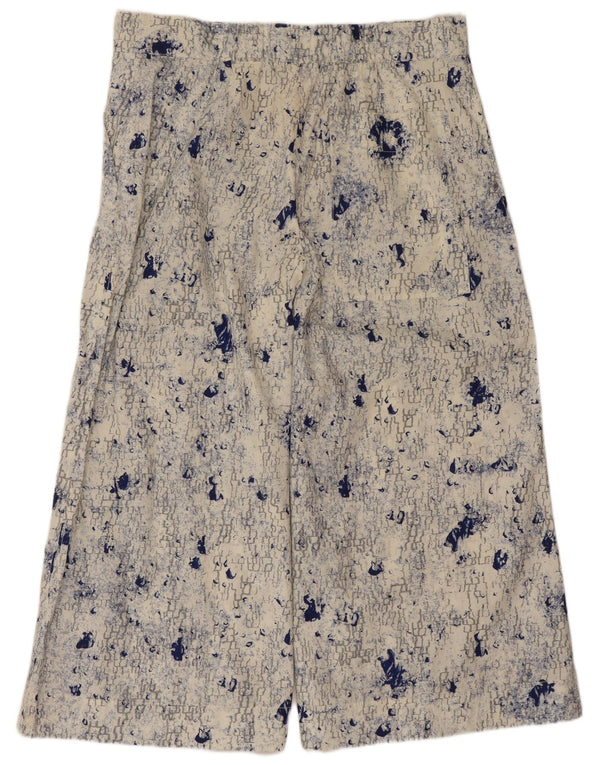 Cos Damen-Caprihose mit abstraktem Muster und weitem Bein, EU 44, XL, W34, L22, Weiß
