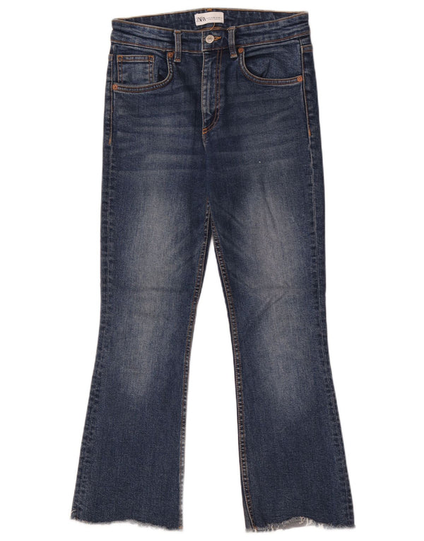 Zara Damen Bootcut Jeans EU 38 Small W28 L26 Blaue Baumwolle