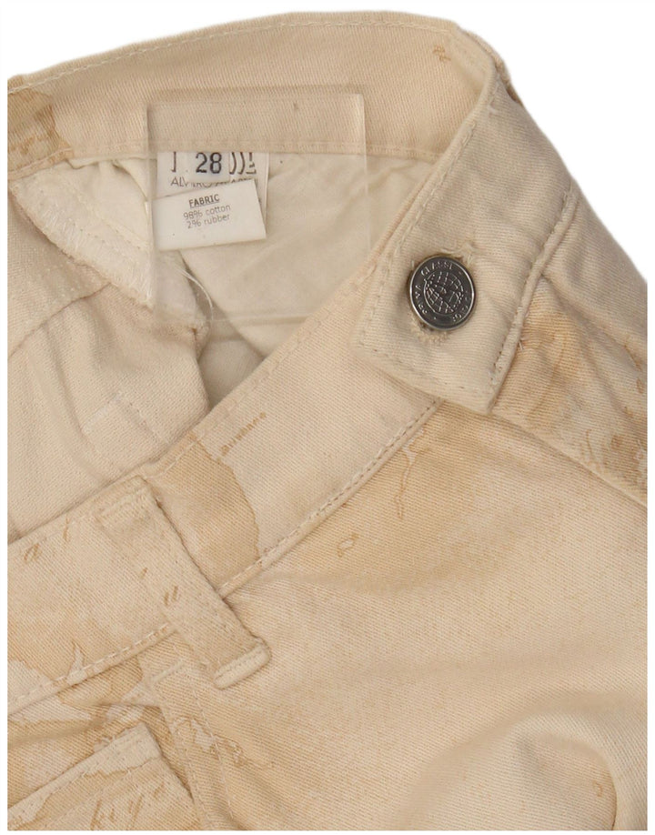 ALVIERO MARTINI Womens Abstract Pattern Casual Trousers W28 L30 Beige