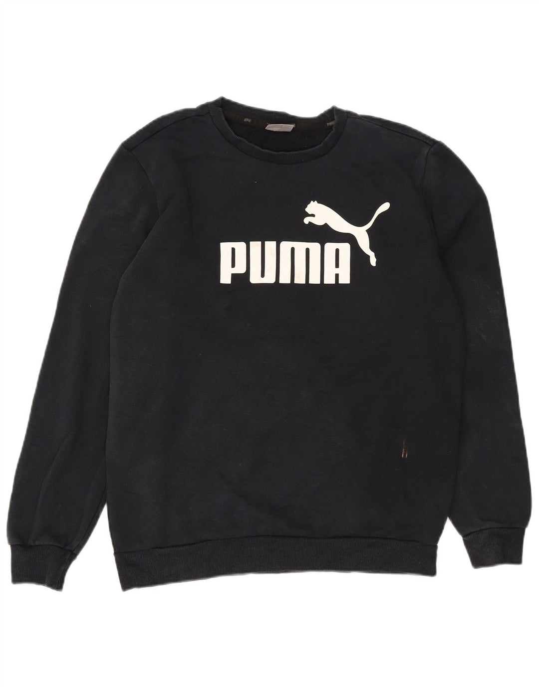 Puma Mens Graphic Sweatshirt Jumper Medium Navy Blue Cotton