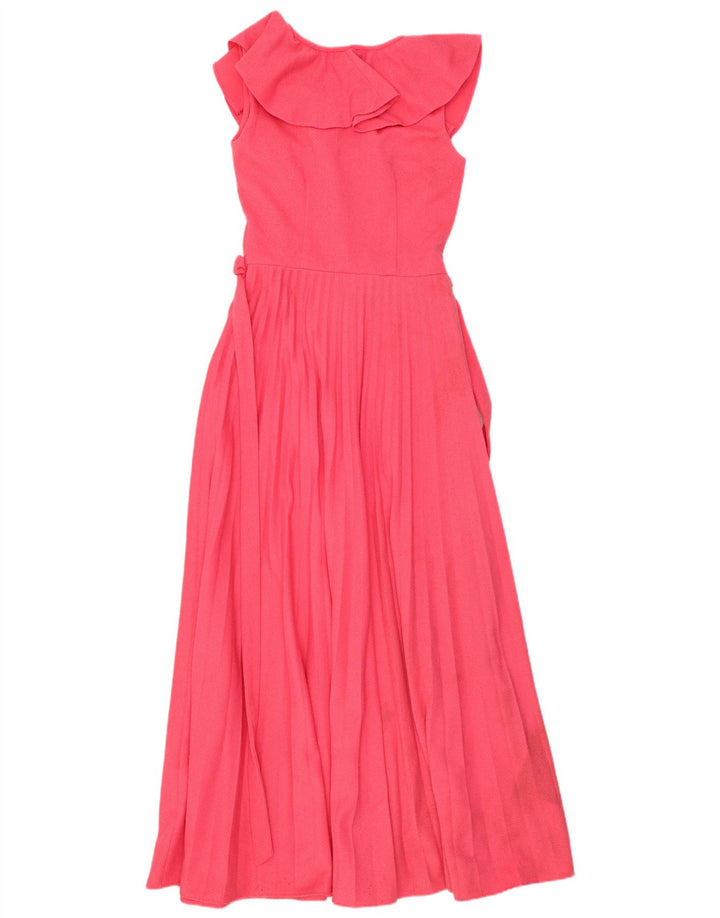 Vintage Womens Sleeveless Maxi Dress UK 12 Medium Pink