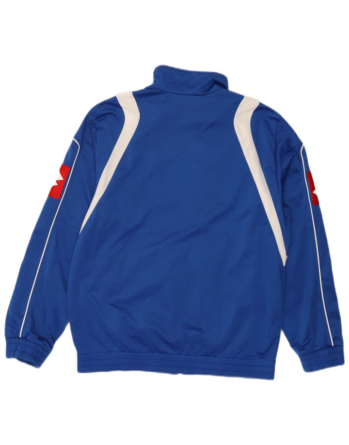 Lotto Mens Graphic Tracksuit Top Jacket Large Blue Colourblock Polyester