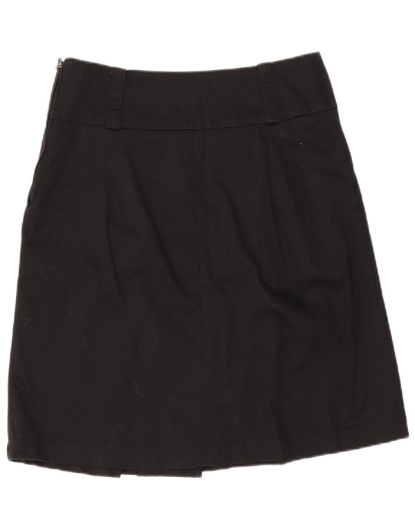 Calvin Klein Damen Midirock UK 8 Small W26 Schwarze Baumwolle