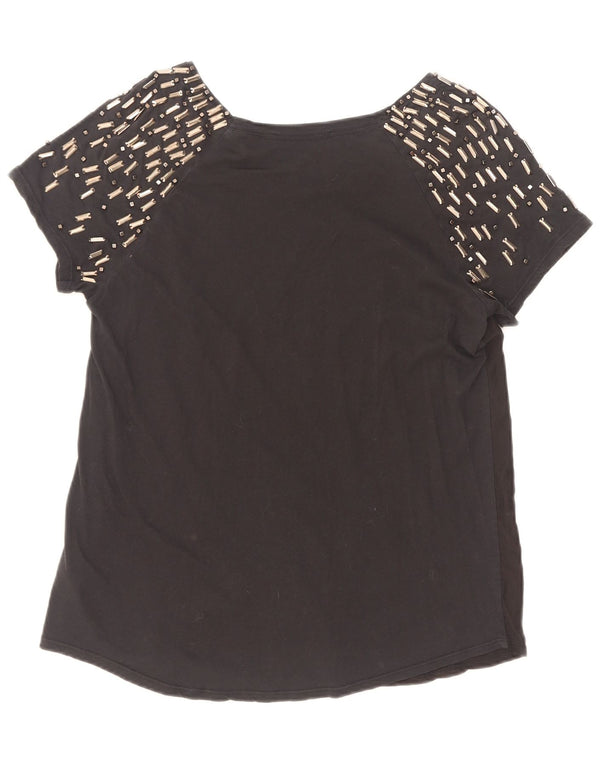 Tricou de weekend pentru femei Max Mara Top UK 12 Medium Black Bumbac