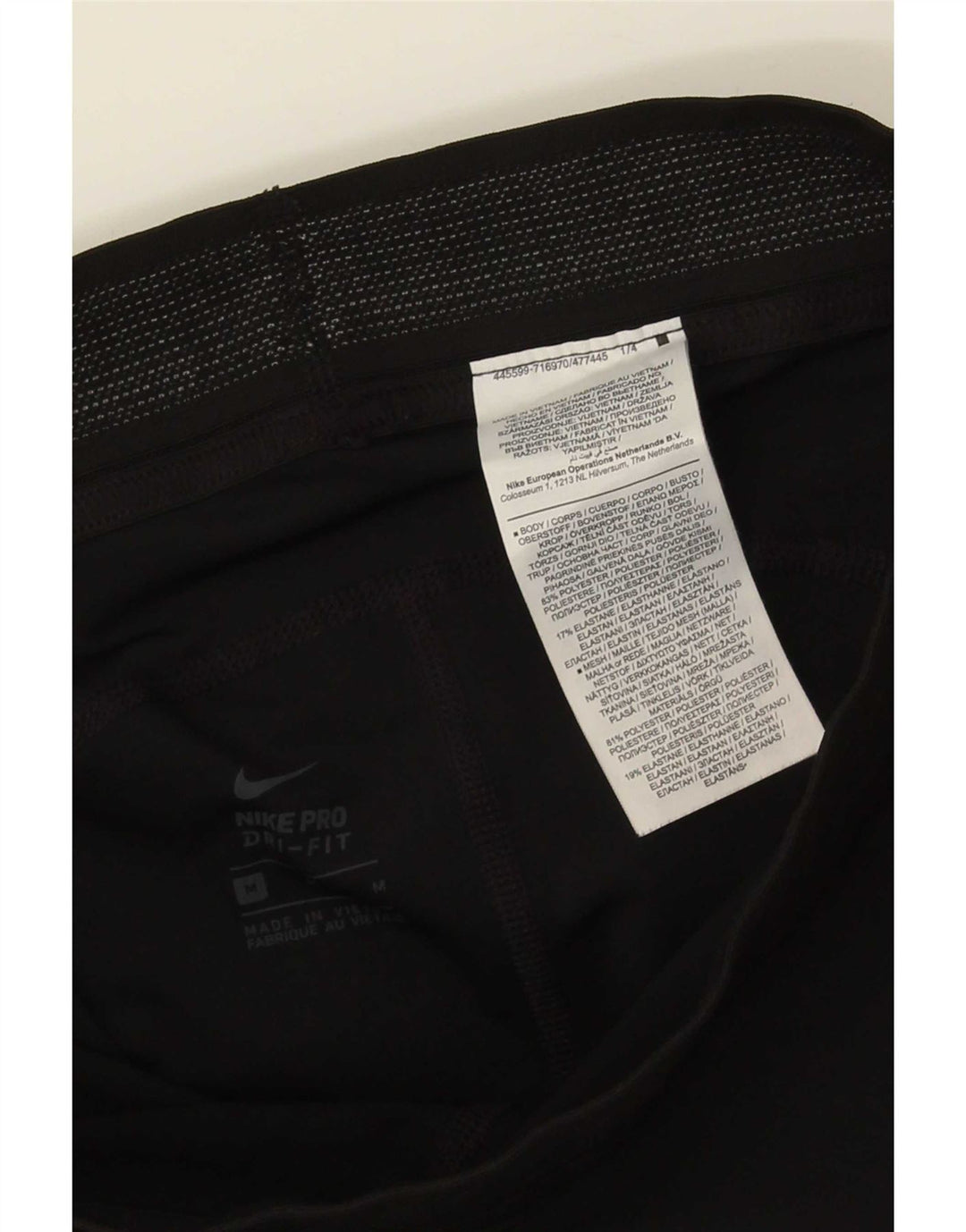 Nike Damen Crop Leggings UK 14 Mittelschwarzes Polyester
