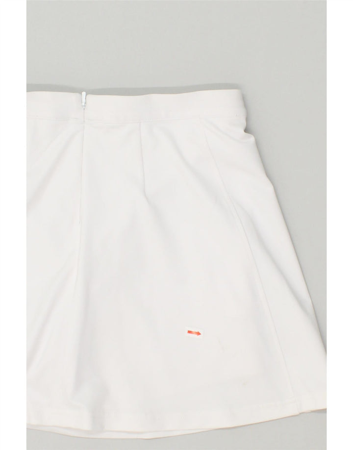 ERIMA Womens Tennis Skirt UK 8 Small White Polyester | Vintage Erima | Thrift | Second-Hand Erima | Used Clothing | Messina Hembry 