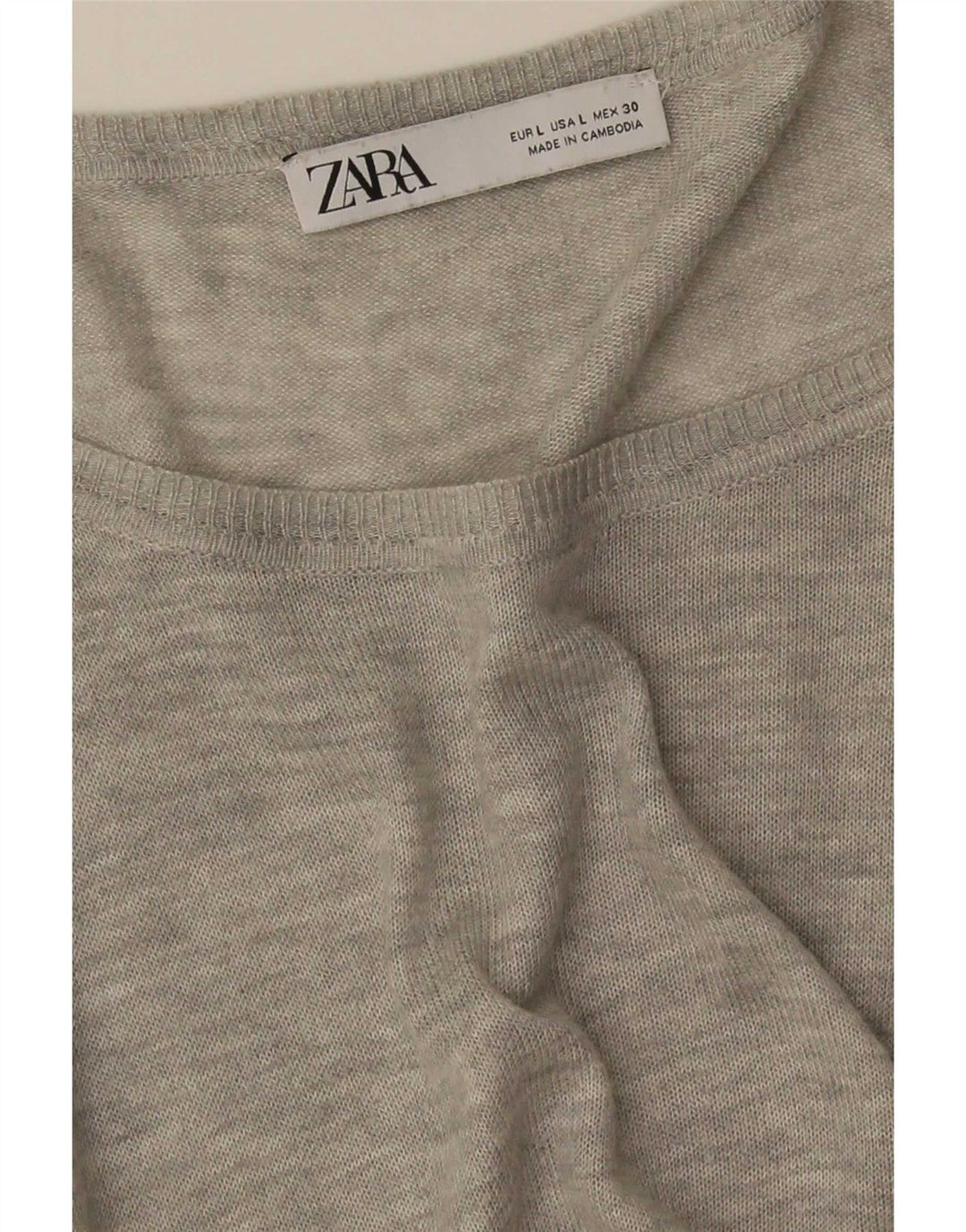 Zara Damen-Oversize-Blusenoberteil, Größe 46, Grau