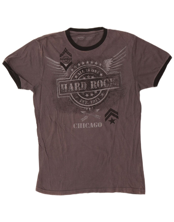 Hard Rock Cafe Mens Chicago Graphic T-Shirt Top Medium Grey Cotton