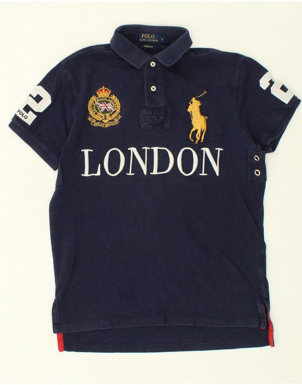 POLO RALPH LAUREN Męska koszulka polo do rugby o dopasowanym kroju, mała, granatowa