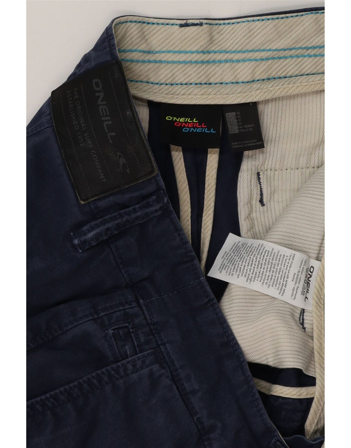 O'NEILL Mens Chino Shorts W32 Medium Navy Blue Cotton