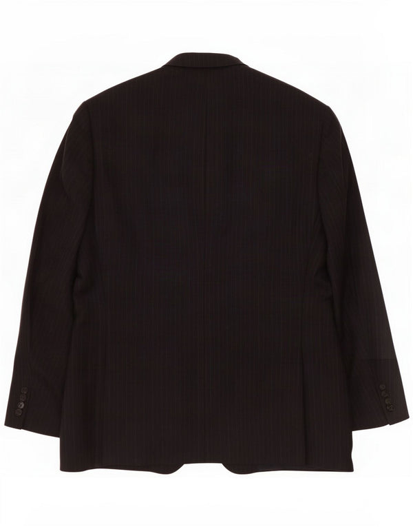 Jachetă Valentino pentru bărbați cu 3 nasturi IT 54 2XL Negru Pinstripe Classic