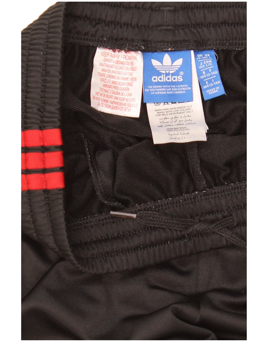 Adidas Boys Tracksuit Trousers 13-14 Years Black Polyester