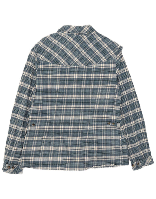 Jack Wolfskin Camisa de franela para mujer UK 46 Algodón a cuadros verde grande