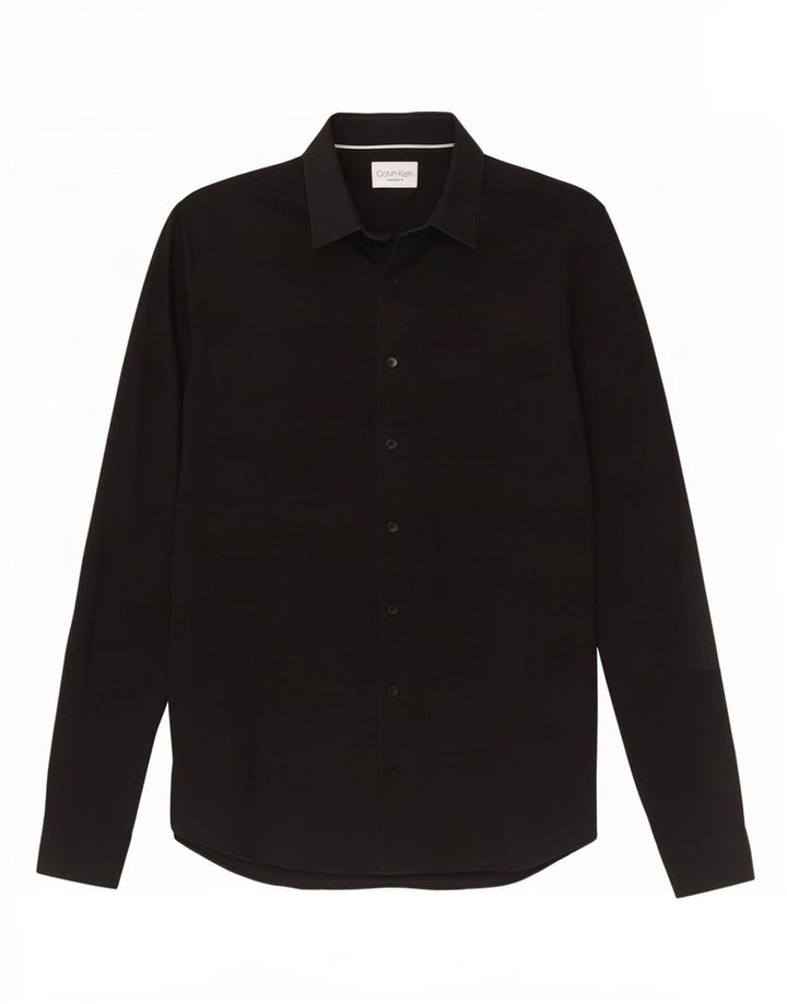 Calvin Klein Mens Extra Slim Fit Shirt Size 38 15 Medium Black