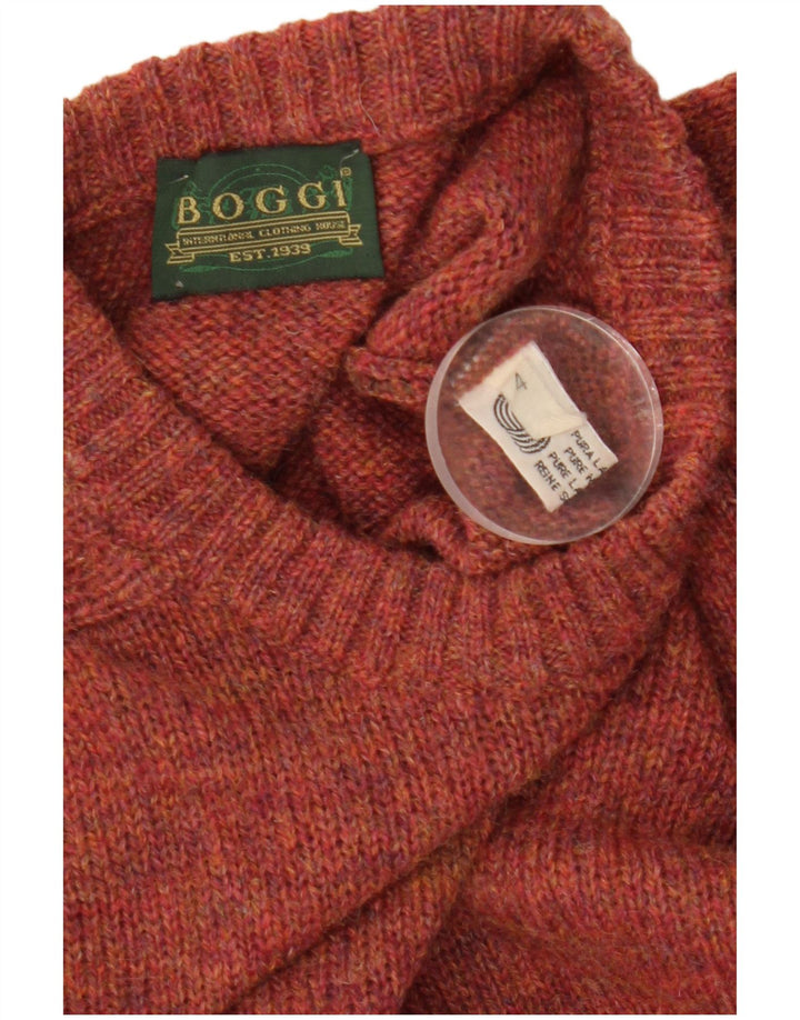 Boggi herre rund hals sweater medium rødbrun uld