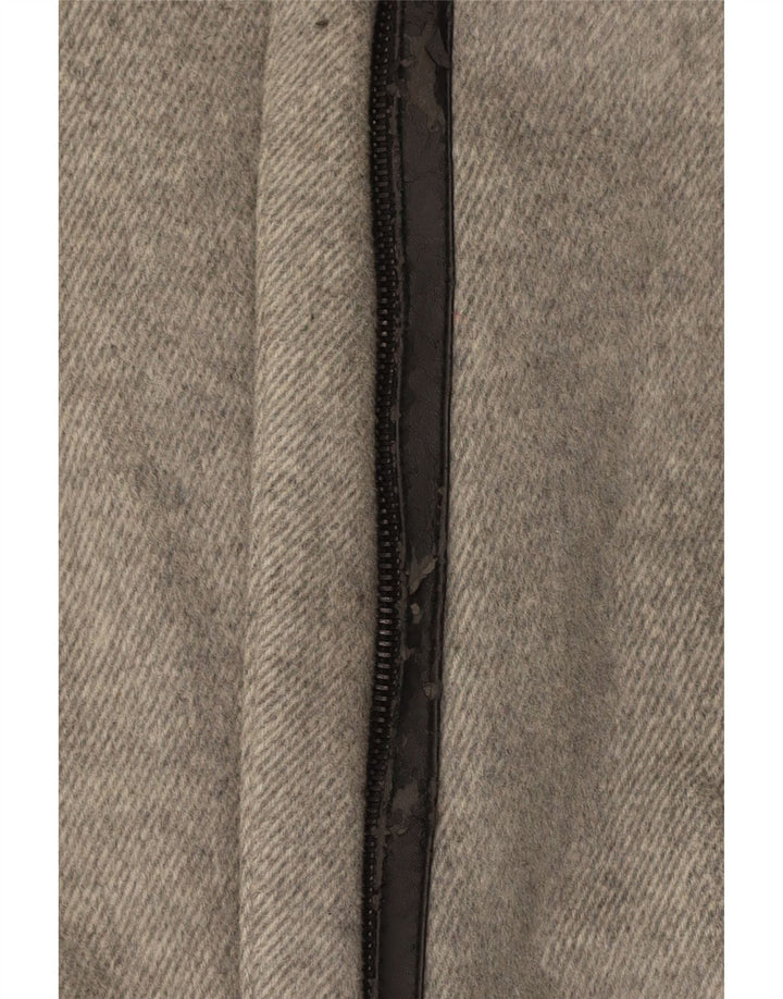 ZARA Womens Oversized Short Sleeve Overcoat UK 6 XS Grey Polyester