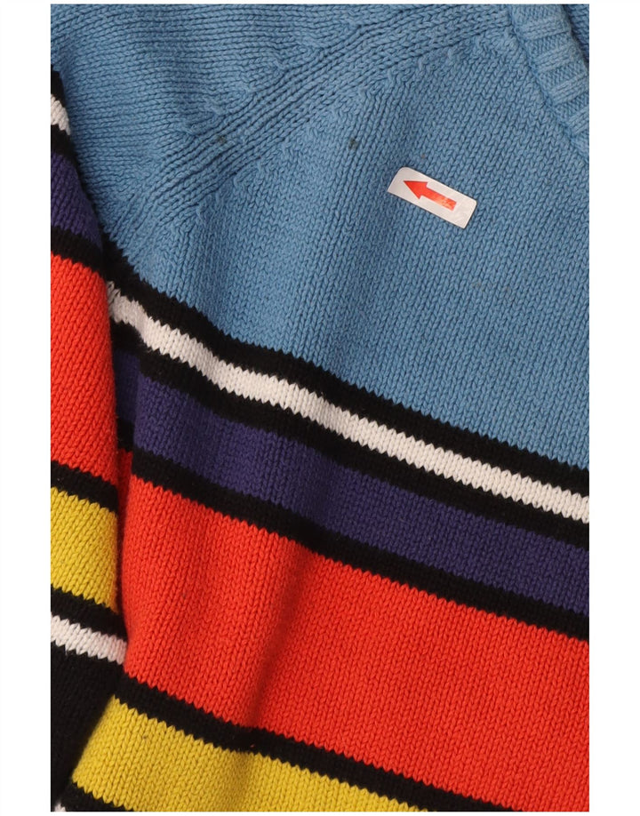 Maglione maglione girocollo da uomo Zara a righe grandi multicolori