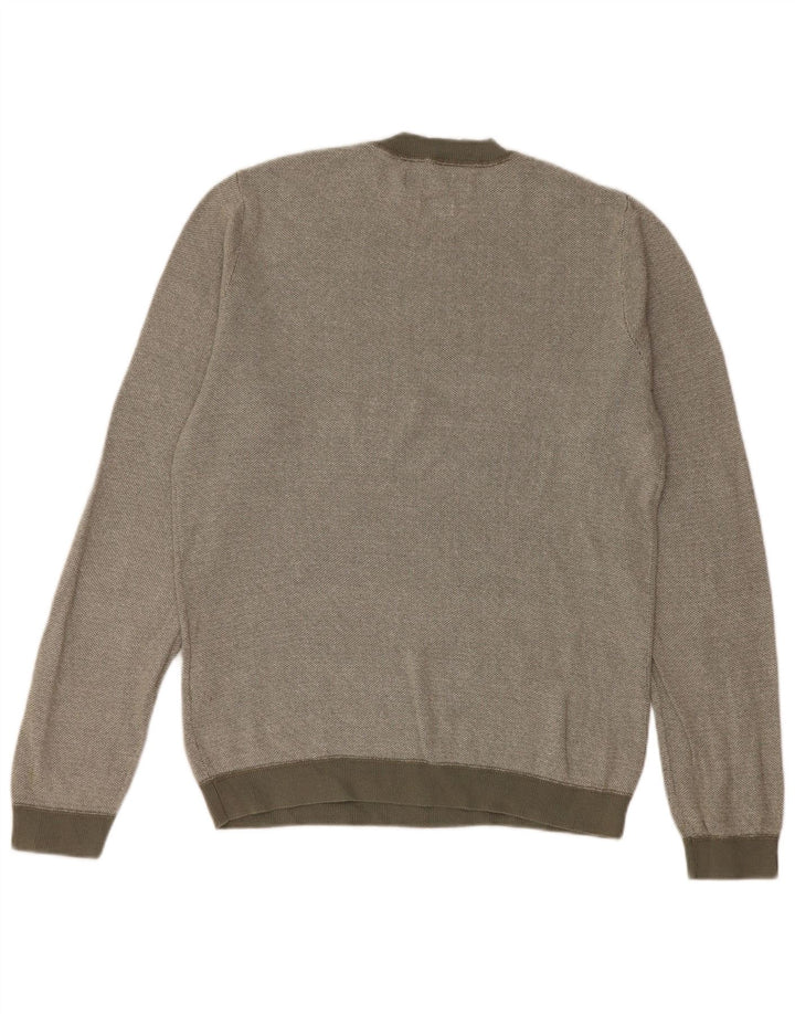 Jack & Jones Mens Crew Neck Jumper Sweater Small Khaki Cotton