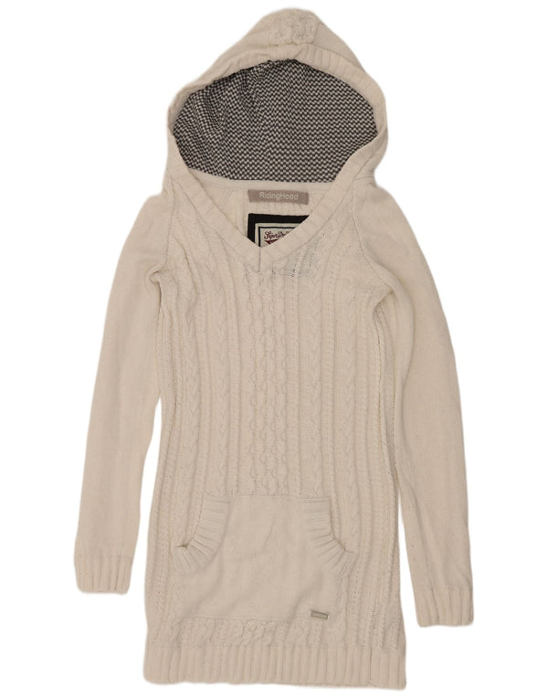 Superdry Robe pull à capuche à manches longues pour femme UK 18 XL Acrylique blanc