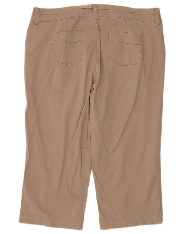 Lee Womens Riders Straight Capri Trousers US 16 2XL W36 L19 Beige Cotton