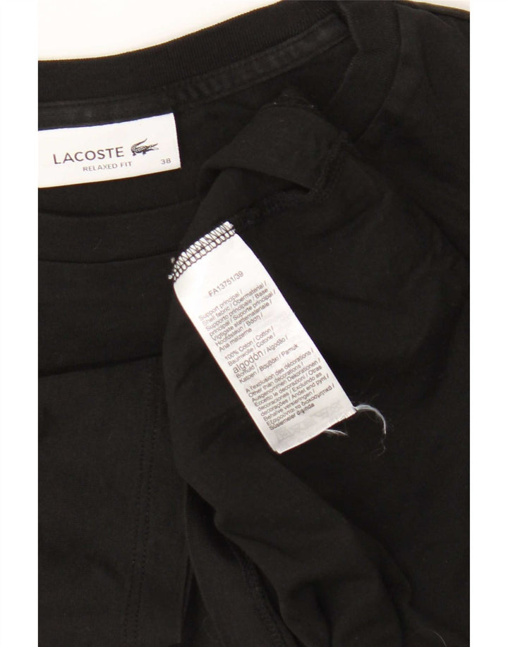 Lacoste Womens Relaxed Fit T-Shirt Top Size 38 Medium Black Cotton