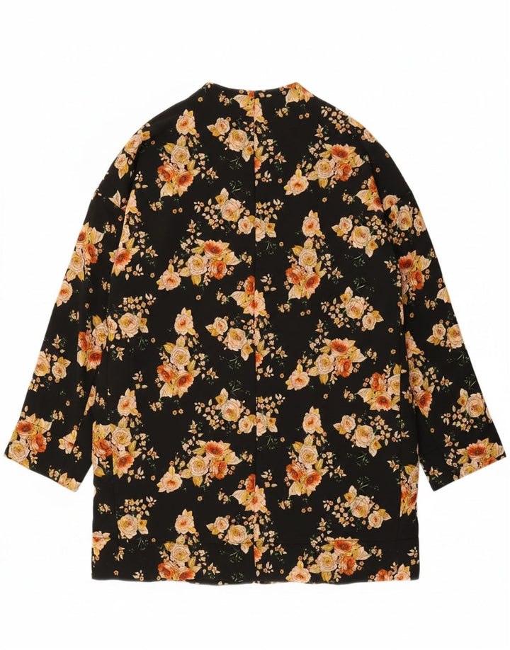 ZARA Womens Open Blazer Jacket UK 6 XS Black Floral Vintage Zara and Second-Hand Zara from Messina Hembry 