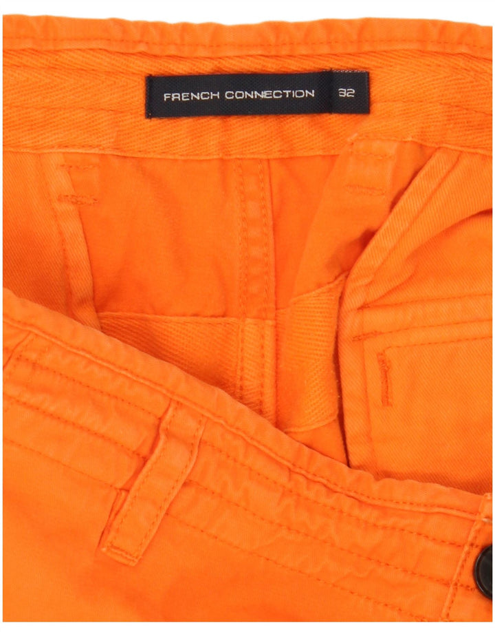 French Connection Mens Cargo Shorts W32 Medium Orange Cotton