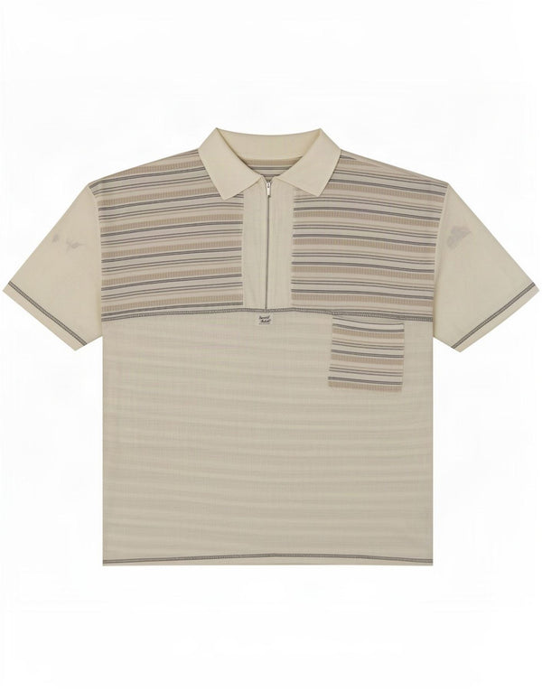 Polo da uomo vintage XL a righe bianche