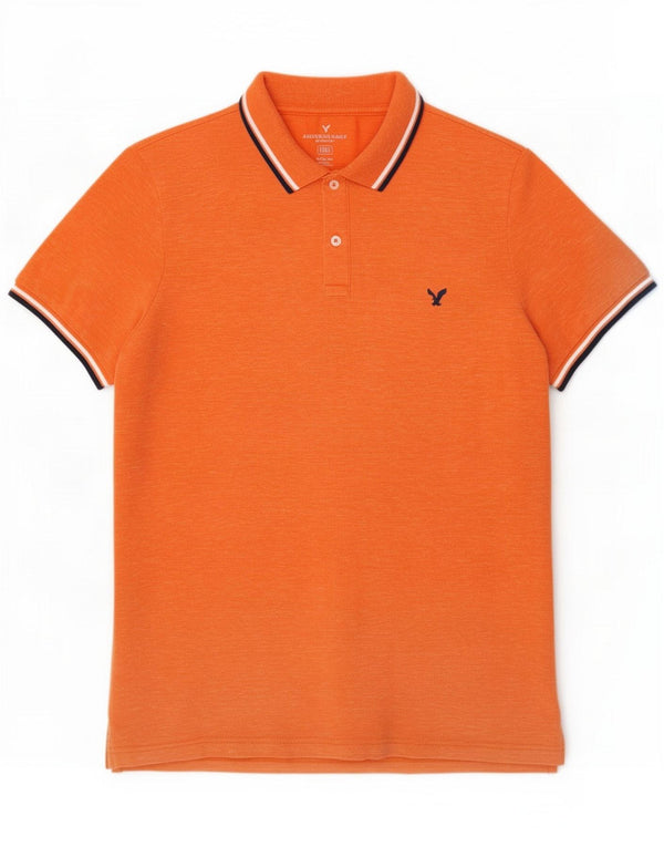 American Eagle Poloshirt til mænd i klassisk pasform XL Orange Flecked Bomuld