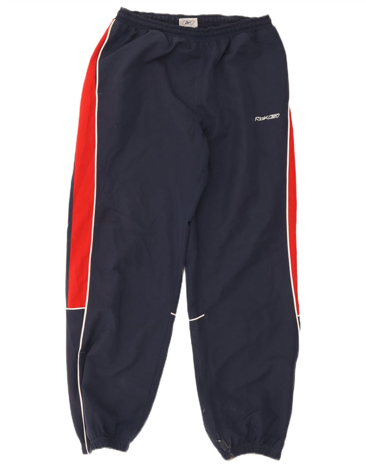 Reebok Mens Graphic Tracksuit Trousers Joggers Medium Navy Blue Colourblock