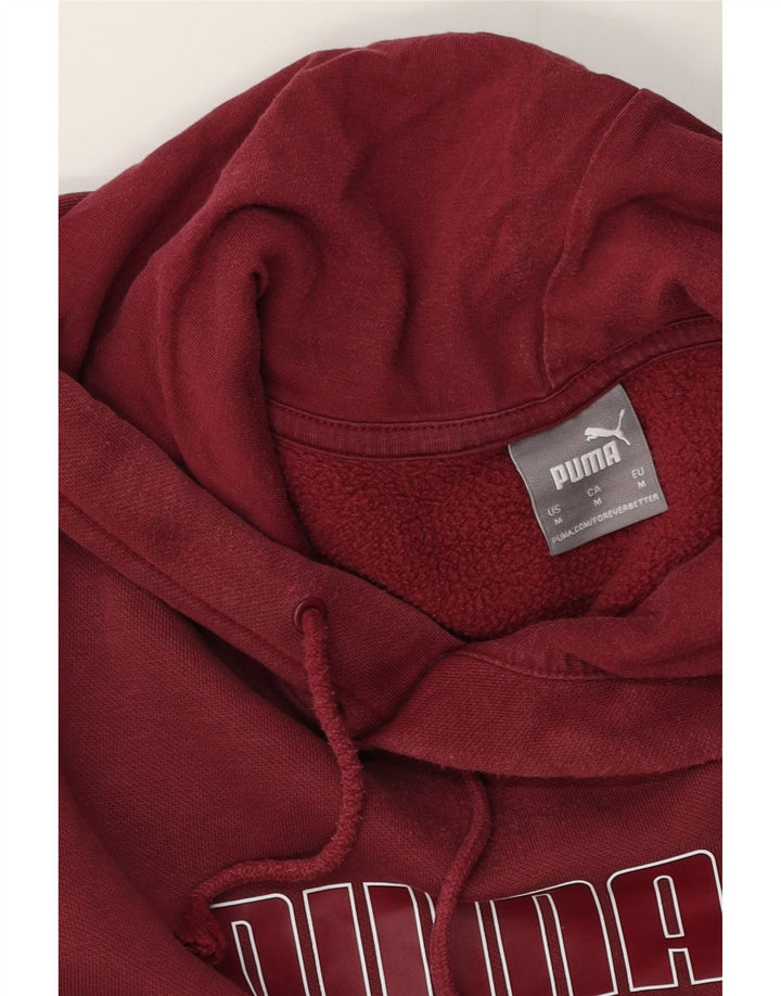 Puma Mens Graphic Hoodie Jumper Medium Burgundy