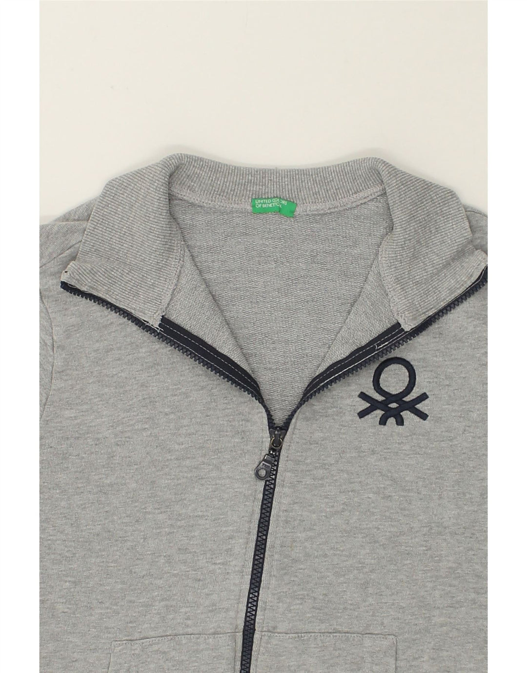 BENETTON Boys Tracksuit Top Jacket 12-13 Years 2XL Grey Cotton | Vintage Benetton | Thrift | Second-Hand Benetton | Used Clothing | Messina Hembry 