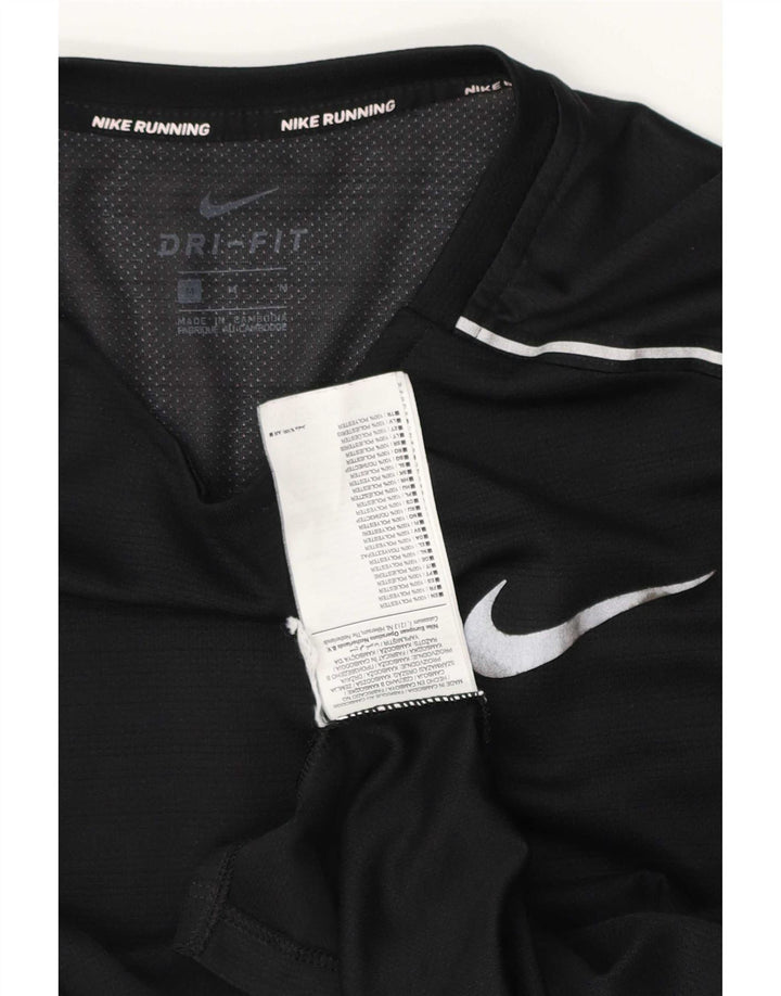 Nike Dri Fit Top cu mânecă lungă pentru bărbați, poliester mediu negru