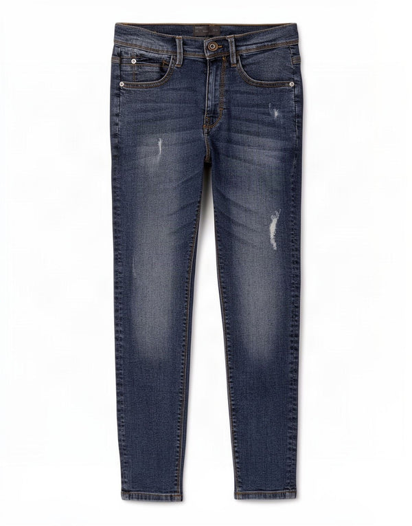 Jeans slim invecchiati da uomo Zara EU 38 Small W30 L26 cotone blu