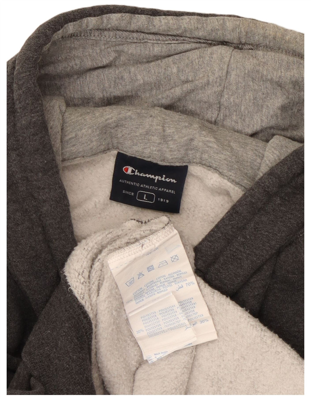Maglione con cappuccio da uomo CHAMPION grande in cotone grigio
