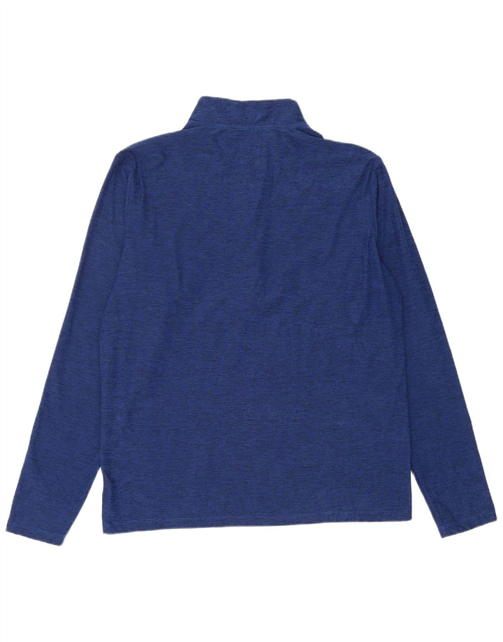 New Balance Herre Zip Neck Pullover Træningsdragt Top Large Blue Flecked