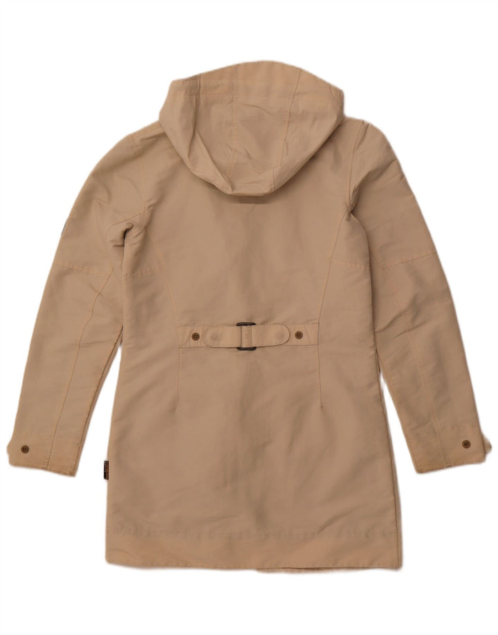 JACK WOLFSKIN Womens Hooded Windbreaker Coat UK 10 Small Beige Polyester