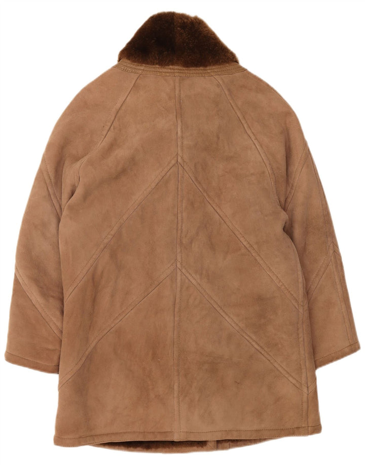 SMALBY Womens Oversized Shearling Coat UK 18 XL Brown